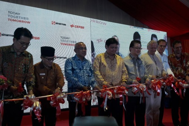 Minister of Industry, Airlangga Hartarto when inaugurated the oleochemical plant Sinar Mas Cepsa