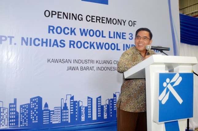 Secretary General of the Ministry of Industry Haris Munandar on the inauguration of the third production line of PT. Nichias Rockwool Factory Indonesia