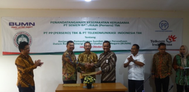 PT Semen Baturaja Cooperates with PT PP-PT Telkom to Support Infrastructure Industry (Foto Ist)