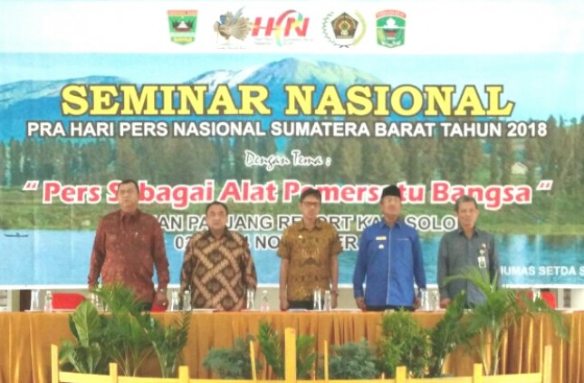 Seminar Nasional Pra Hari Pers Nasional Sumatera Barat 2018