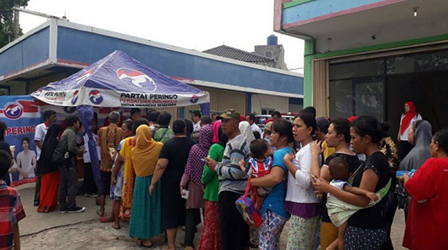 Perindo Laksanakan Bakti Sosial Pembagian Beras Gratis di Pondok Kopi (ist)