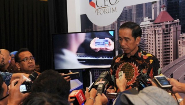 Presiden Joko Widodo dalam acara 100 CEO Forum, di kawasan Kuningan, Jakarta Selatan, Rabu (29/11) (Foto: Humas Kepresidenan)