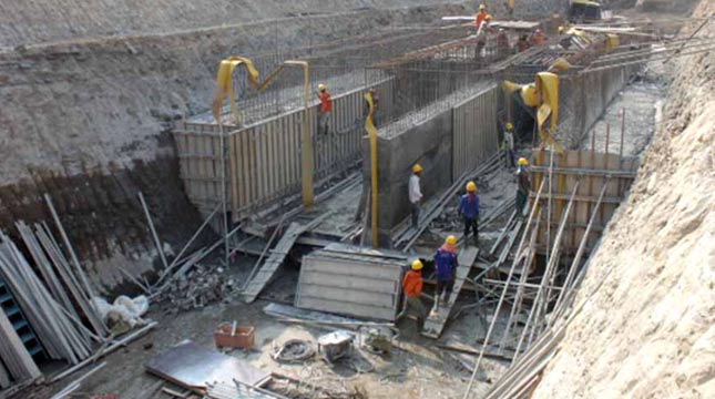 The Illustration of Dam Construction 