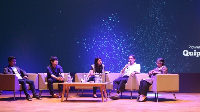 Acara Panel Diskusi "Melangkah Maju dengan Teknologi dan Pendidikan" bersama Quipper Indonesia, Senin (12/2). (Foto: Dina Astria/Industry.co.id)