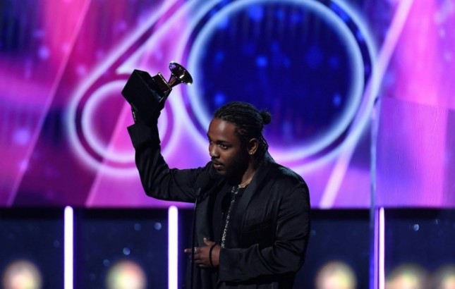Rapper Kendrick Lamar at the Grammy Awards 2018. (Source: MNE.com)