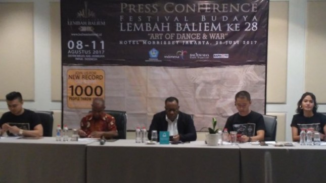 The atmosphere of the 28th Baliem Baliem Cultural Festival Press Conference was held 08 to 11 August 2017