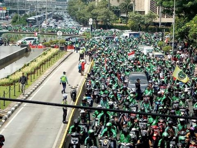 Demo pengemudi onlie (Foto Industry.co.id)