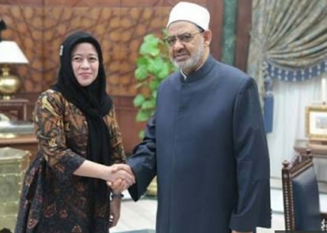 Menko PMK Puan Maharani dan Sheikh Al Azhar (Foto Jawapos.com)
