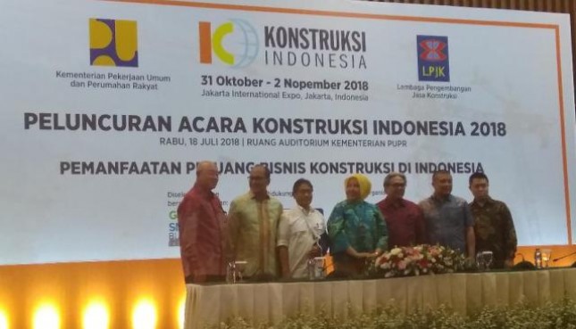 Secretary General of the Ministry of PUPR, Anita Firmanti in the launch of Indonesia Construction event in his office on Wednesday (18/7).