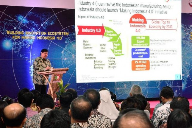 Menteri Perindustrian Airlangga Hartarto menyampaikan, pihaknya tengah mendorong pembangunan infrastruktur digital seperti peningkatan jaringan internet menjadi 5G untuk kawasan industri.