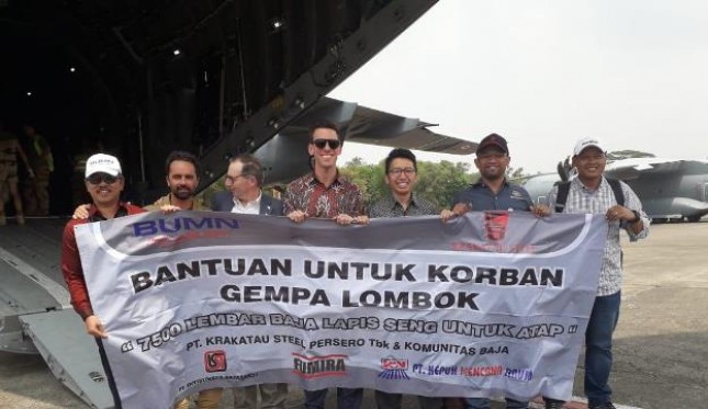 Penanganan Pasca Gempa, BUMN Kirimkan 33 Ton Material Bangunan