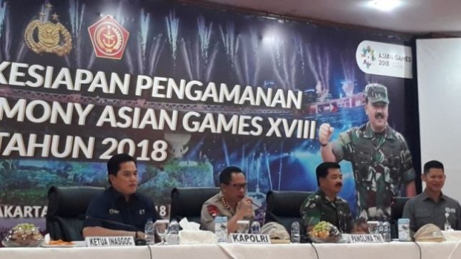 Kepolisian Republik Indonesia bersama TNI menyiagakan 9.422 pasukan gabungan untuk mengamankan closing penutupan Asian Games 2018 di Gelora Bung Karno (GBK) Jakarta.