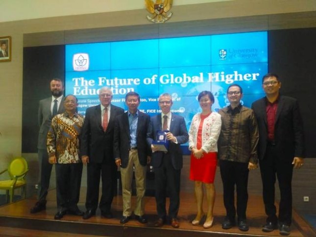 Chairman Jababeka Group SD Darmono dalam diskusi bertajuk The Future of Global Higher Education di Jakarta, Selasa (4/8/2018)