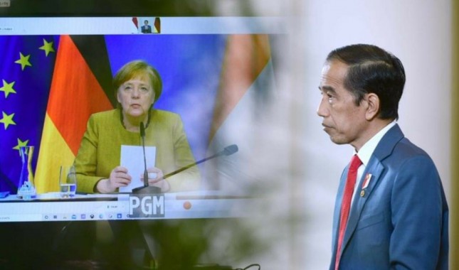 President Joko Widodo and German Chancellor Angela Merkel officially open the Hannover Messe 2021