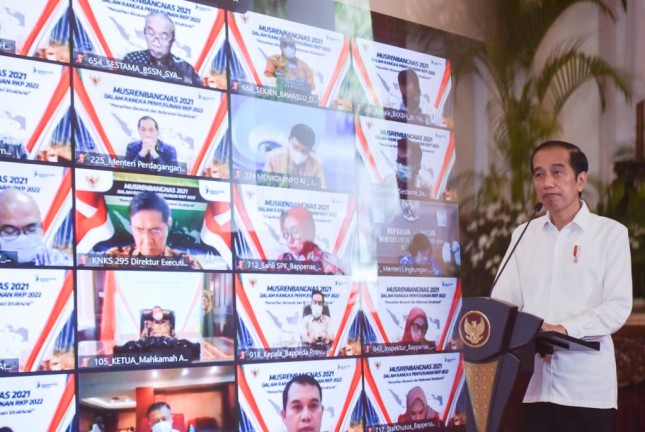 President Jokowi at the opening of the National Development Planning Conference (Musrenbangnas), Tuesday (4/5), at the State Palace, Jakarta. (Photo: Cabinet Secretariat/Agung)