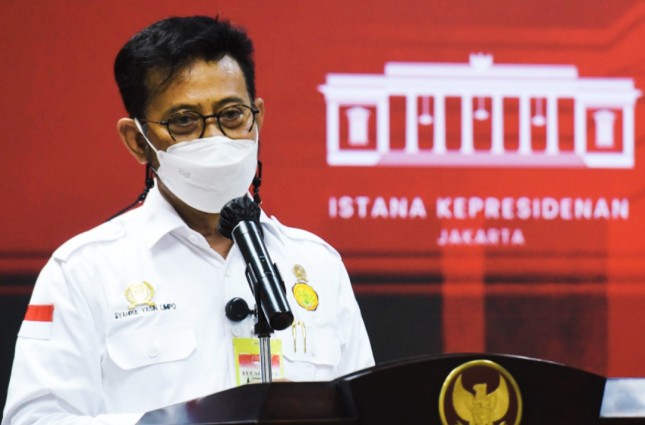 Minister of Agriculture Syahrul Yasin Limpo delivers a press statement of Swallow’s Nests and Porang Plants (Photo by: PR of Cabinet Secretariat/Agung)