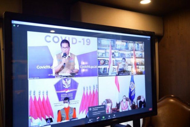 A virtual press conference on the anticipation of people mobility and prevention of the COVID-19 spread after Eid al-Fitr period, Saturday (15/05). Photo by: PR of Coordinating Ministry for Economic Affairs