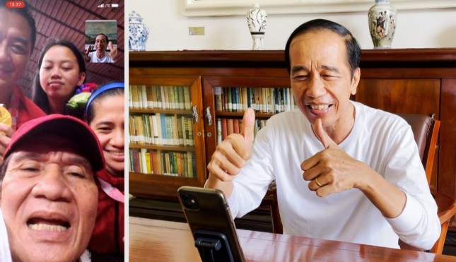 President Joko Widodo during a video call with Paralympics gold medalists, Sunday (5/9). (Photo by: Presidential Secretariat)