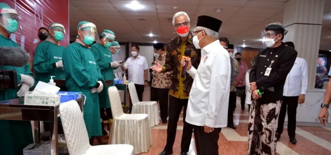 Vice President Ma’ruf Amin in his work visit to Central Java provincial capital Semarang, Thursday (07/10). (Photo by: BPMI of Vice Presidential Secretariat)