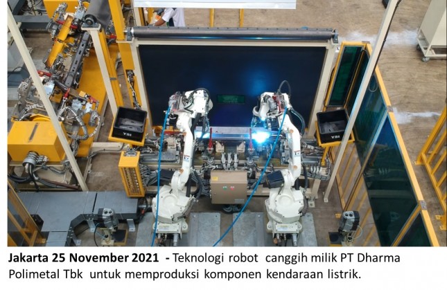 PT Dharma Polimetal Tbk's advanced robot technology to produce electric vehicle components