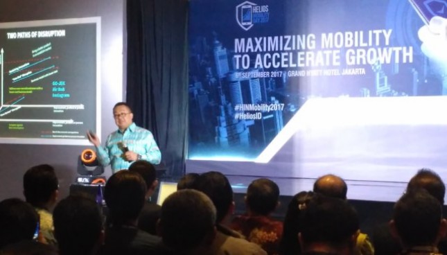 Founder Rumah Perubahan Prof Rhenald Kasali jadi pembicara dalam Tren Mobilitiy dalam event Helios Mobility, Rabu (6/8/2017) di Hotel Grand Hyatt