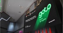 The ceremony atmosphere of the Initial Listing of Shares of PT GoTo Gojek Tokopedia Tbk at the Indonesia Stock Exchange Building, Jakarta. (Photo: GoTo)