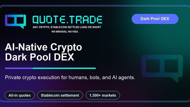 Quote.Trade Launches V6 of AI-Native Crypto Dark Pool DEX &amp; Announces Alpha League Trading Co...