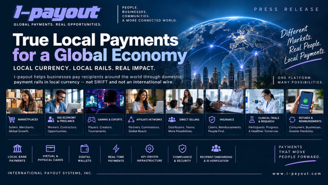 i-payout Expands True Local Payment Capabilities to Help Enterprises Pay Recipients Globally