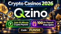 Crypto Casinos 2026: Qzino Highlights Sub-15-Minute Crypto Payouts and 100 No Deposit Free Spins ...