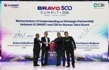 (From left) Feby Sallyanto, Chief Enterprise Business XLSMART; Andrijanto Muljono, Director & Chief Enterprise Strategic XLSMART; Anton Adiwibowo, President Director, CBI; and Peter Sugiapranata, Sales Director, CBI. 