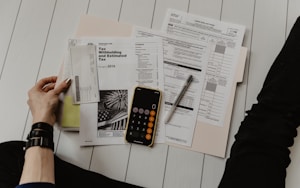 Monthly budget planning calculator and notebook
