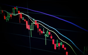 Stock market index fund trading chart screen